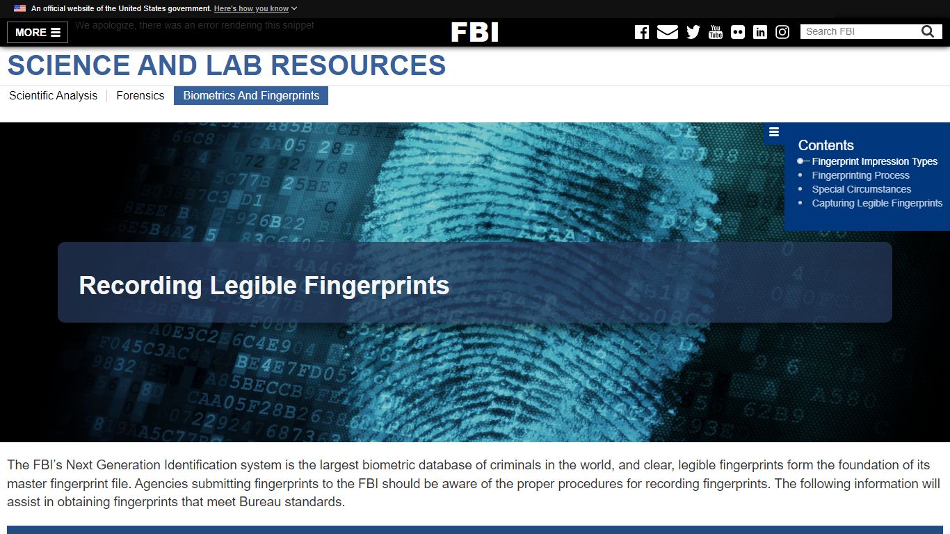 Recording Legible Fingerprints — LE - Law Enforcement